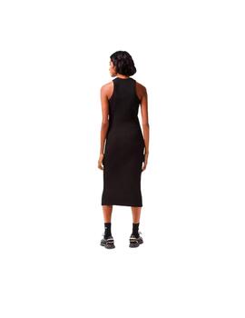 Vestido Lacoste En Algodón Negro Mujer