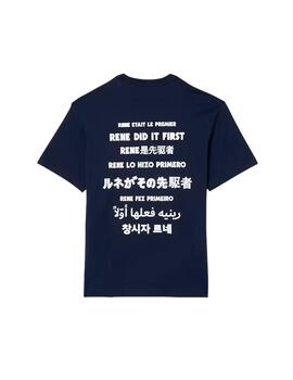 Camiseta Lacoste Eslogan Marino Hombre