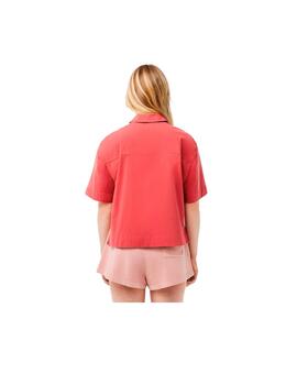 Camisa Lacoste Oversized Rosa Mujer