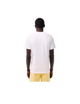 Camiseta Lacoste Estampado de Tenis Blanca Hombre