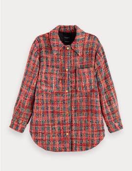 Shirt jacket in special tweed fabric
