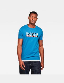 Camiseta G-Star Text Azul Hombre