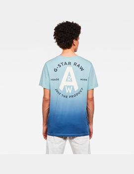 Camiseta G-Star Logo Dip Azul Hombre