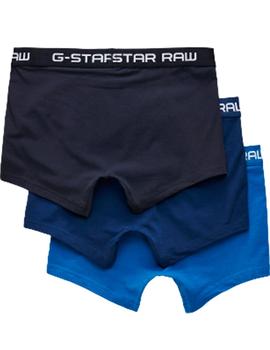 Boxer G-Star Classic Trunk 3 Pack Azul Hombre