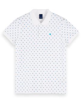 Classic pique polo with mini all-over print
