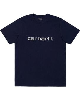 Camiseta Carhartt S/S Script Marino Hombre