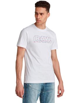 Camiseta G-Star 3D RAW. r t Blanca Hombre