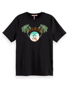 Regular fit tee with graphic in various techniques