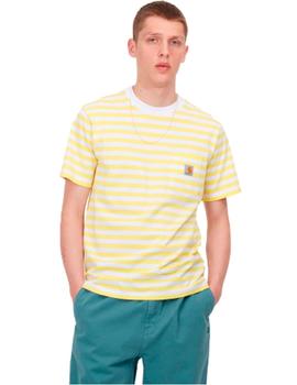 Camiseta Carhartt Scotty Pocket Rayas Amarilla Hom