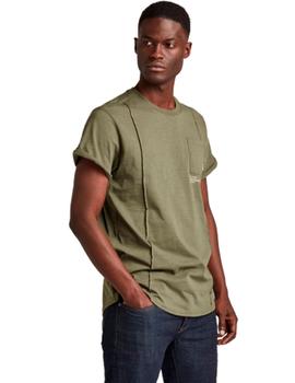 Camiseta G-Star Lash Pocket Verde Hombre